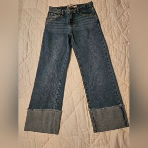 Levi's Wide Leg -Wide Cuff Cropped Jeans - Classic Denim  Size 10 R
